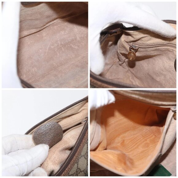 GUCCI GG Supreme Web Sherry Line Bag PVC Beige Gold 001 123 6177 Auth ka654 - Picture 15 of 16